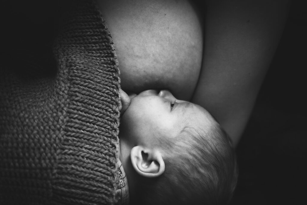 A breastfeeding baby.