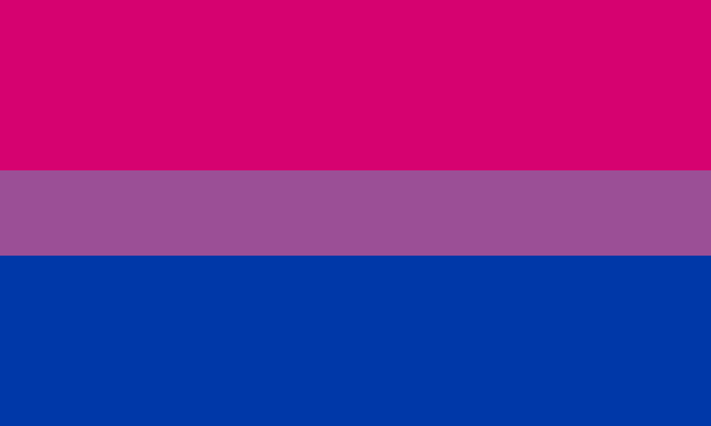 Pink, purple, and blue bisexuality flag.