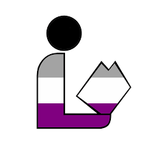 An animated character with the asexuality flag colors.