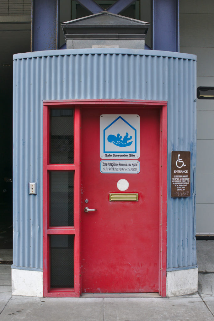 Red door to a Safe Haven location