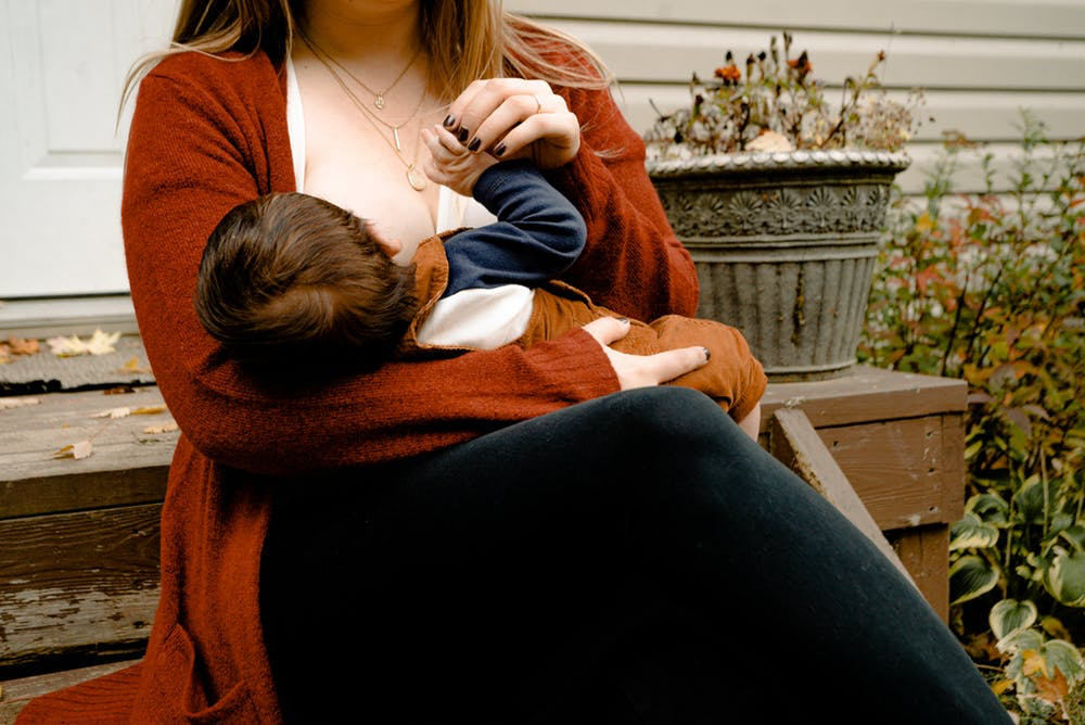 A breastfeeding baby.
