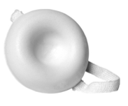 A solid white contraceptive sponge